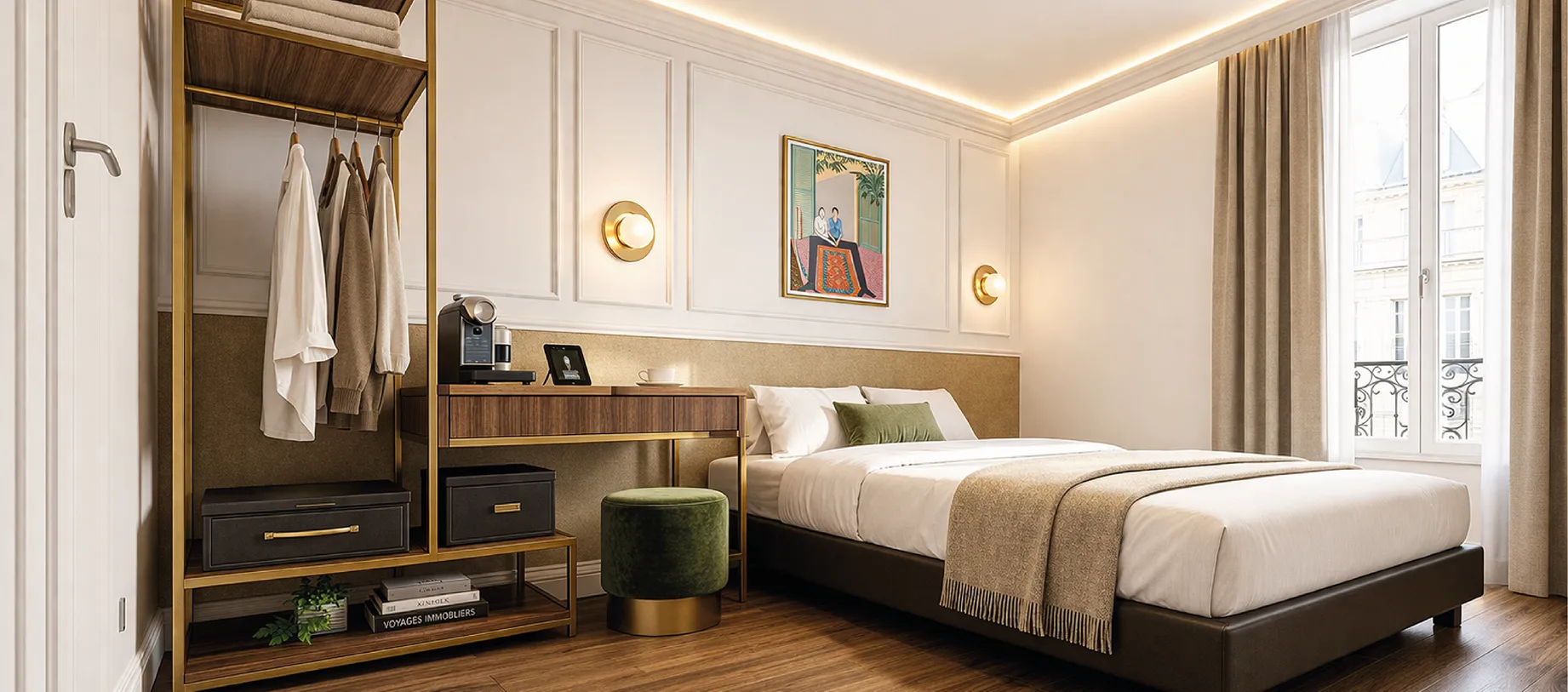 Chambre à l'hôtel Beauvoisin à Paris